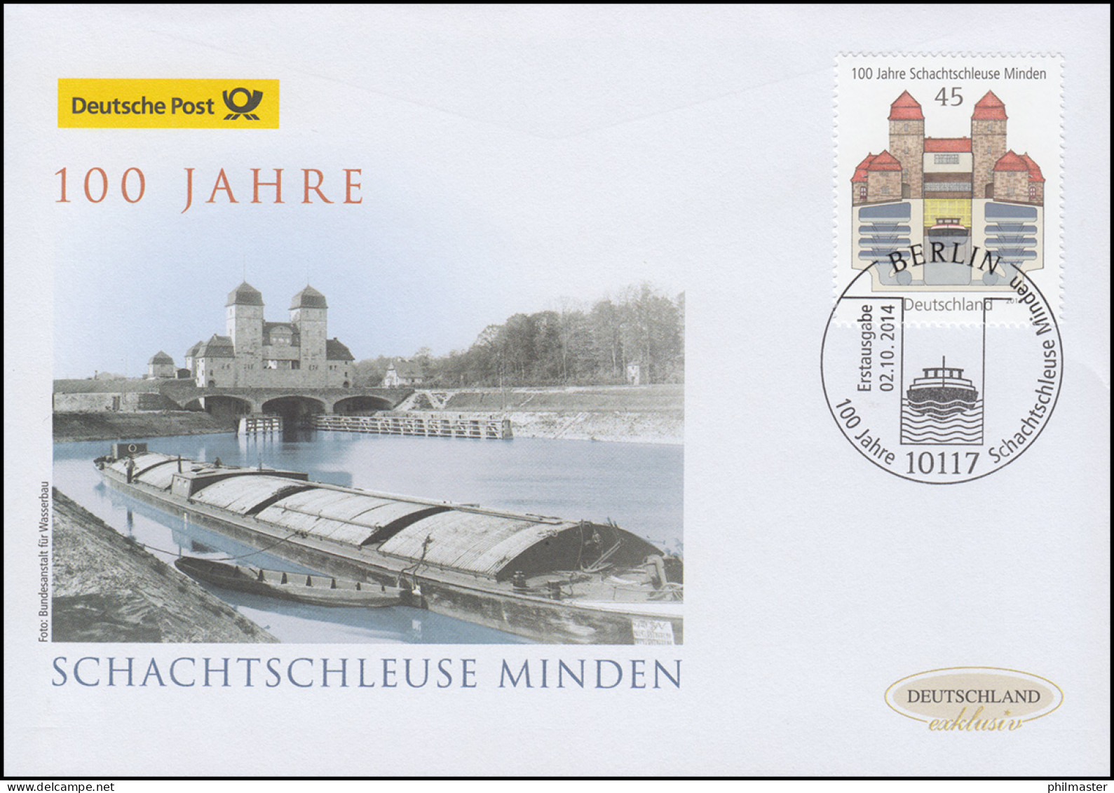 3107 Schachtschleuse Minden, Schmuck-FDC Deutschland Exklusiv - Briefe U. Dokumente