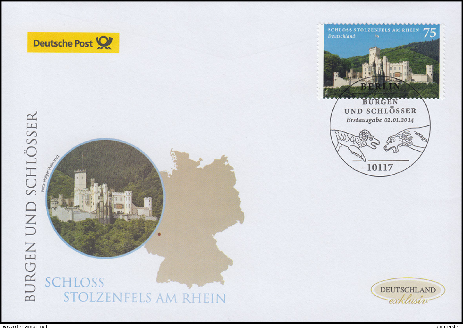 3049 Schloss Stolzenfels Am Rhein, Schmuck-FDC Deutschland Exklusiv - Briefe U. Dokumente