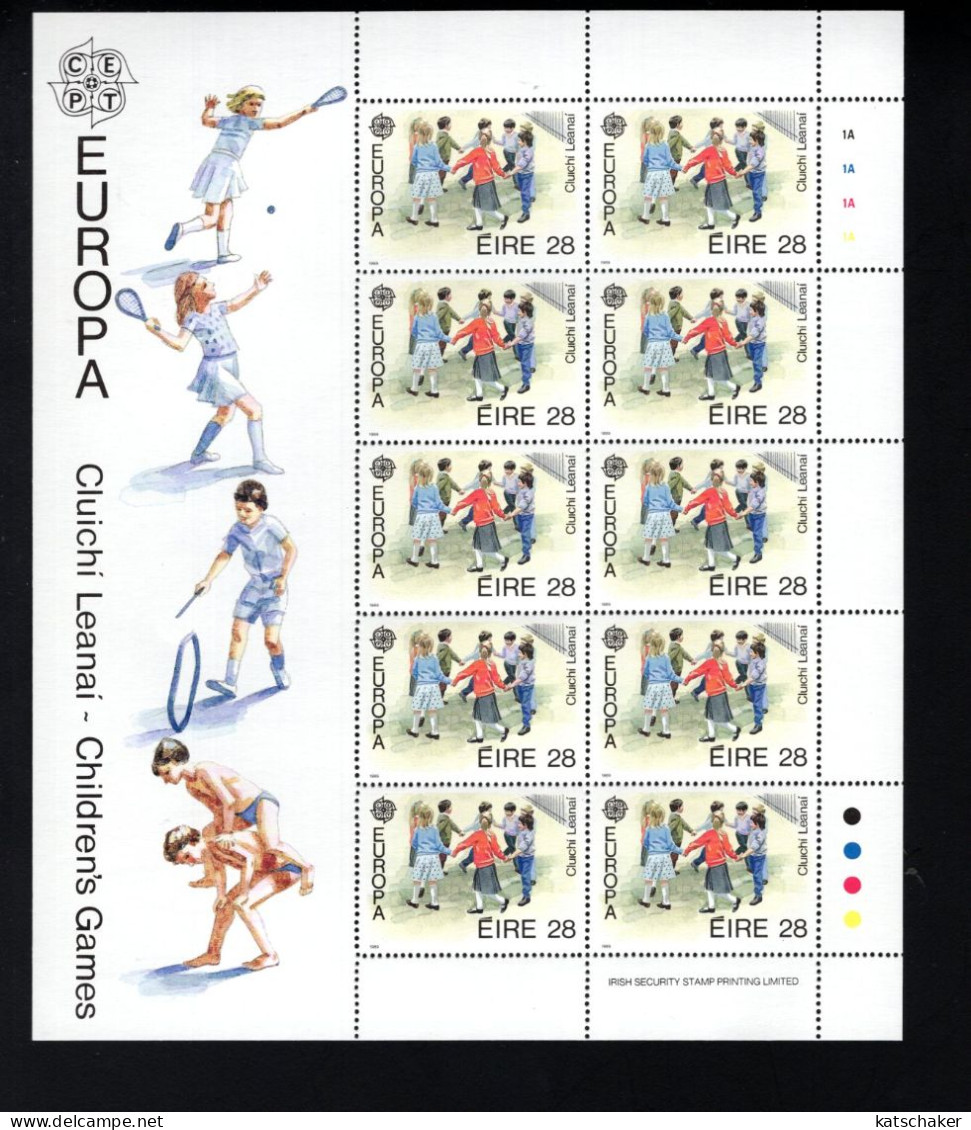 1997040821 1989  SCOTT 744 745  (XX) POSTFRIS  MINT NEVER HINGED - EUROPA ISSUE - SHEETS CHILDREN GAMES - Nuovi