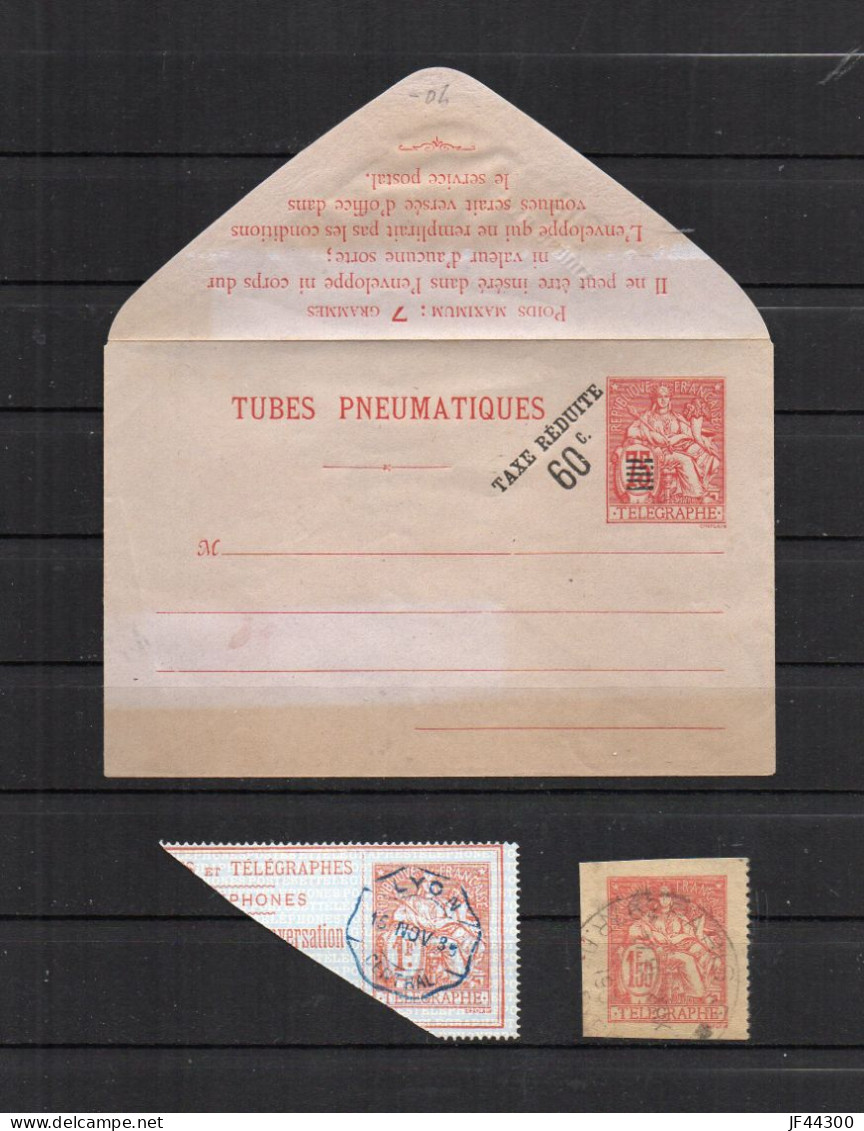 FRANCE - FR2044 - Pneumatiques - 1887 - N° 2760 EPP - Entier Neuf Sur Enveloppe - Telegrafi E Telefoni