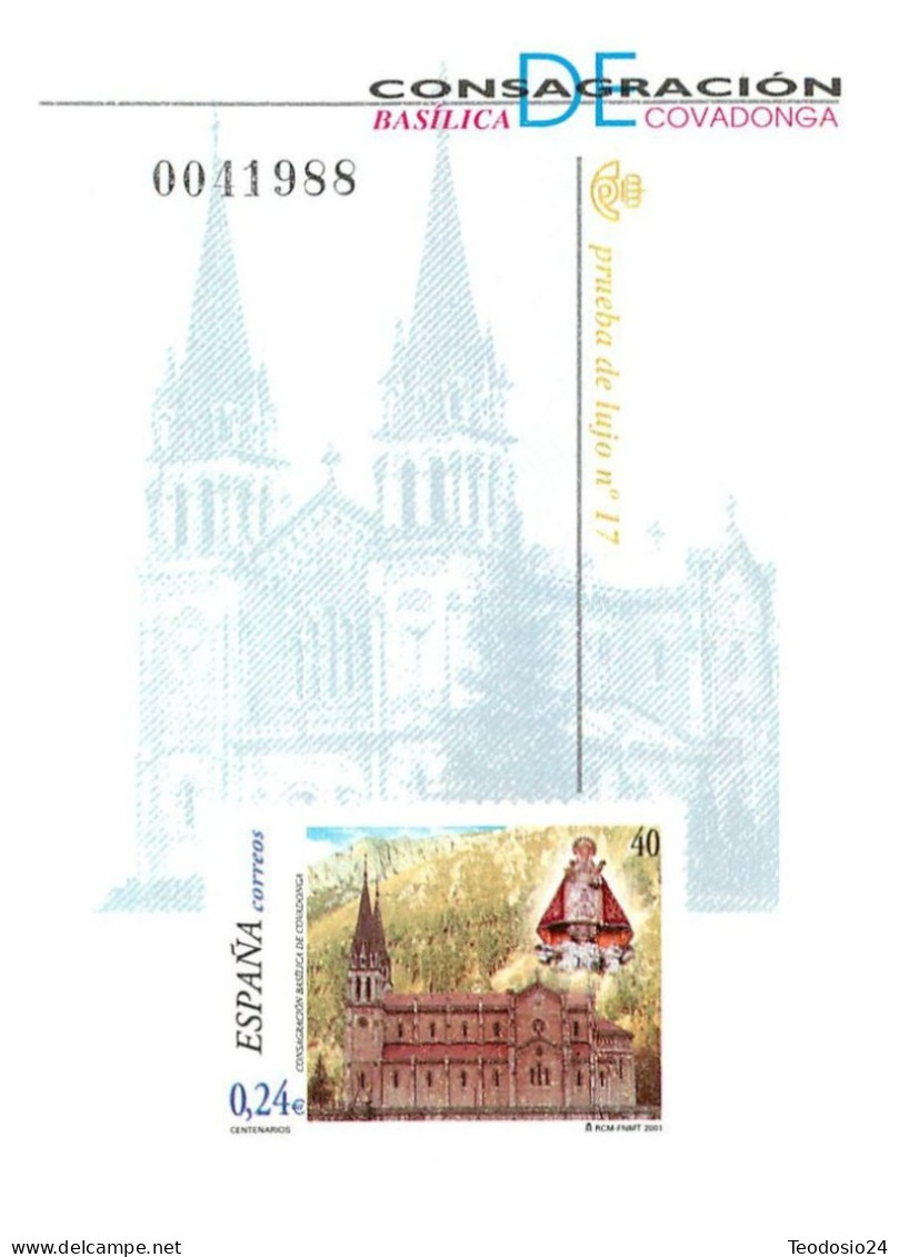 España. Prueba De Lujo Nº 17 Covadonga 2001 - Commemorative Panes