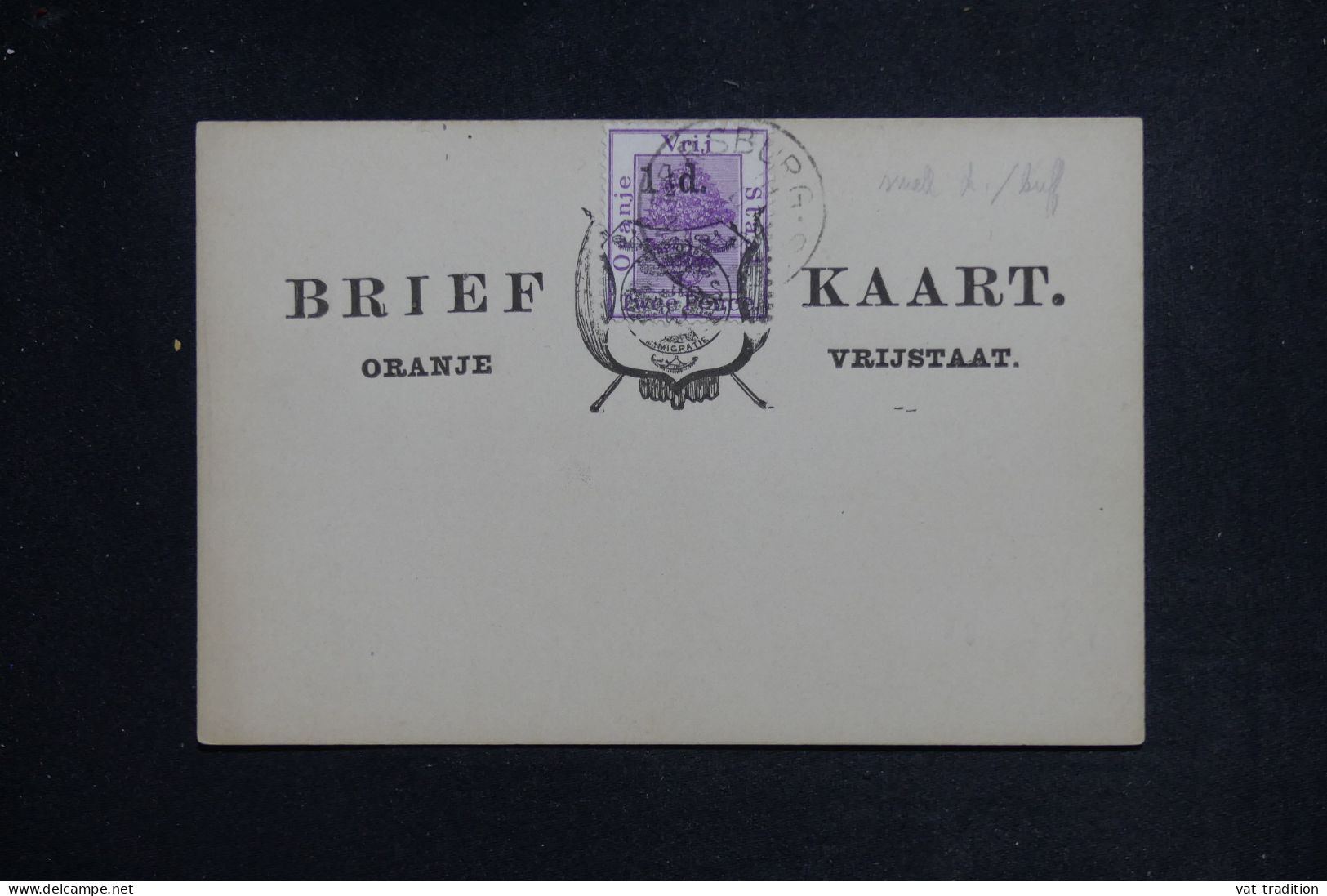ORANGE - Carte Précurseur Avec Oblitération  - L 151129 - Oranje Vrijstaat (1868-1909)