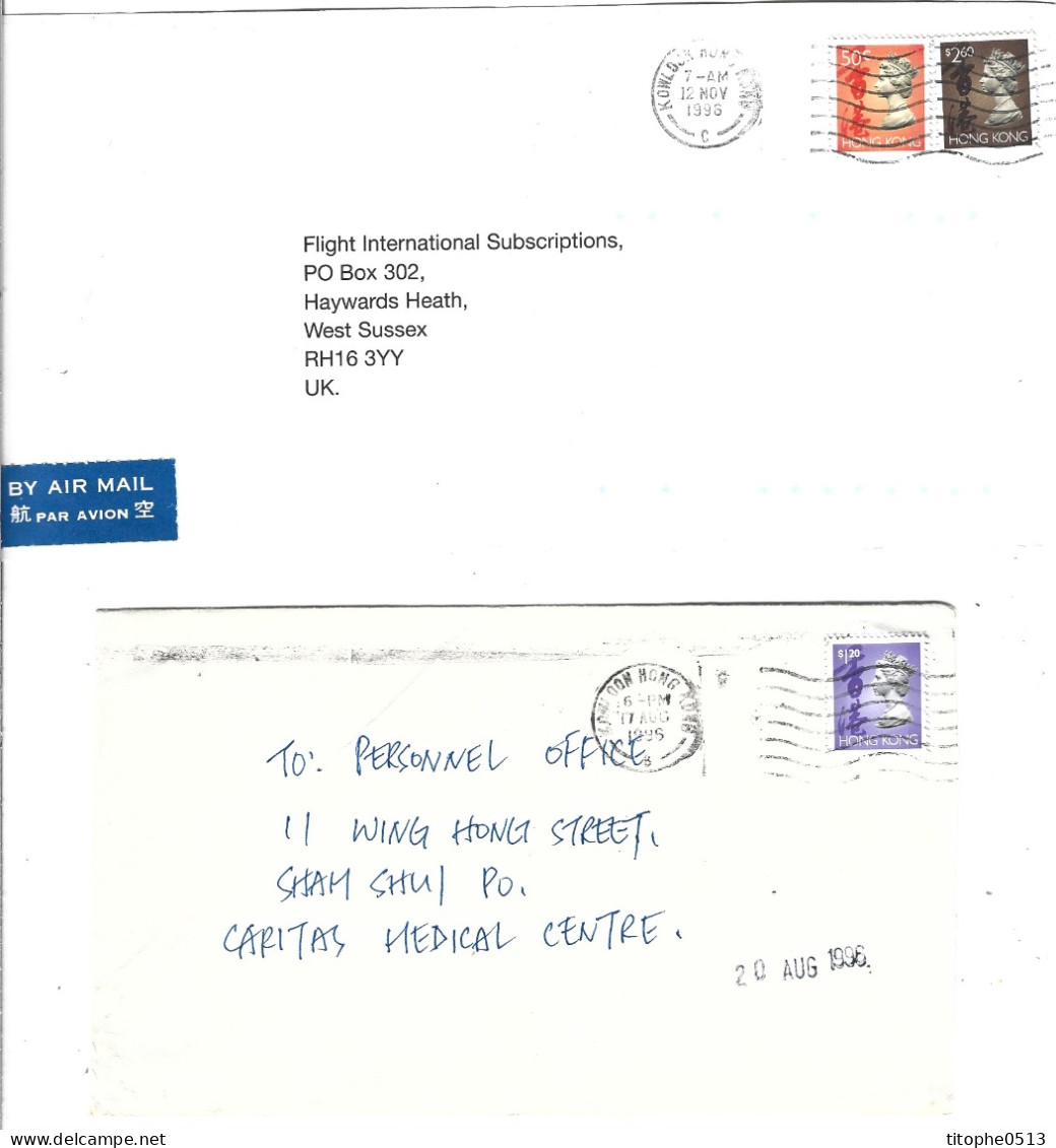 HONG KONG. 9 Enveloppes Ayant Circulé. Elizabeth II Selon Type De 1992. - Cartas & Documentos