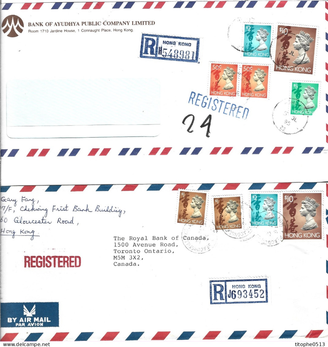 HONG KONG. 9 Enveloppes Ayant Circulé. Elizabeth II Selon Type De 1992. - Storia Postale