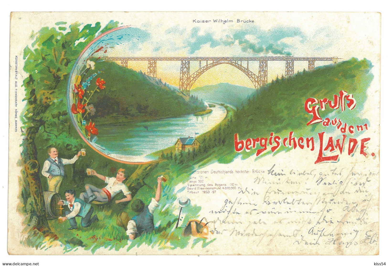 GER 23 - 16832 BERGISCHEN LANDE, Litho, Germany - Old Postcard - Used - 1897 - Bergisch Gladbach