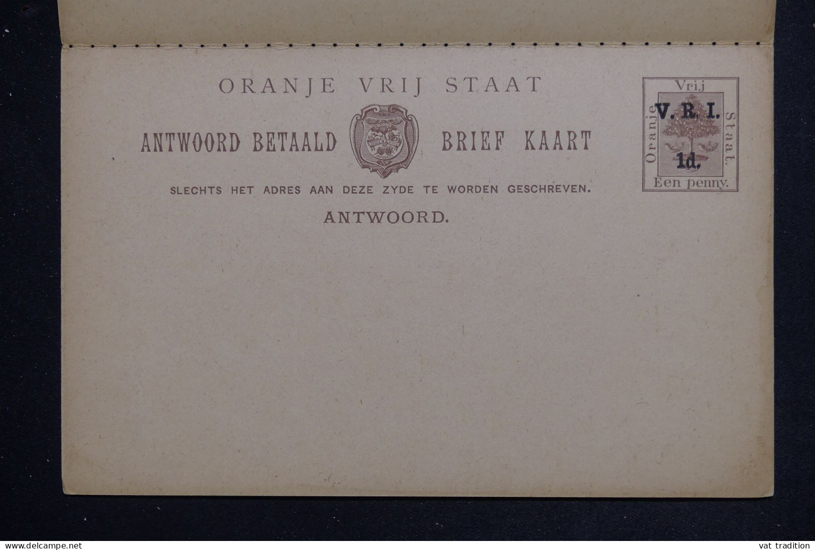 ORANGE - Entier Postal Surchargé + Réponse , Non Utilisé - L 151134 - Orange Free State (1868-1909)