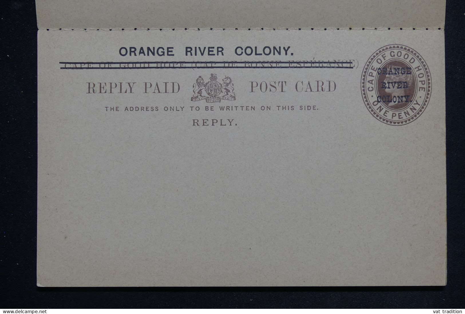 ORANGE - Entier Postal Type Victoria Surchargé + Réponse Non Utilisé - L 151137 - Orange Free State (1868-1909)