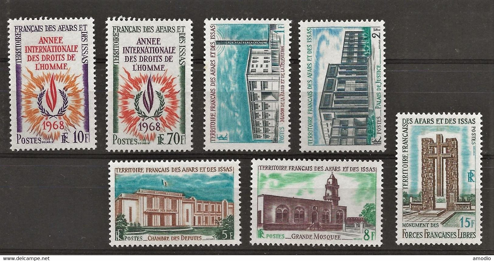 Territoire Afars & Issas Y&T 341/347 Edifices Djibouti, FFL,  N** - Unused Stamps