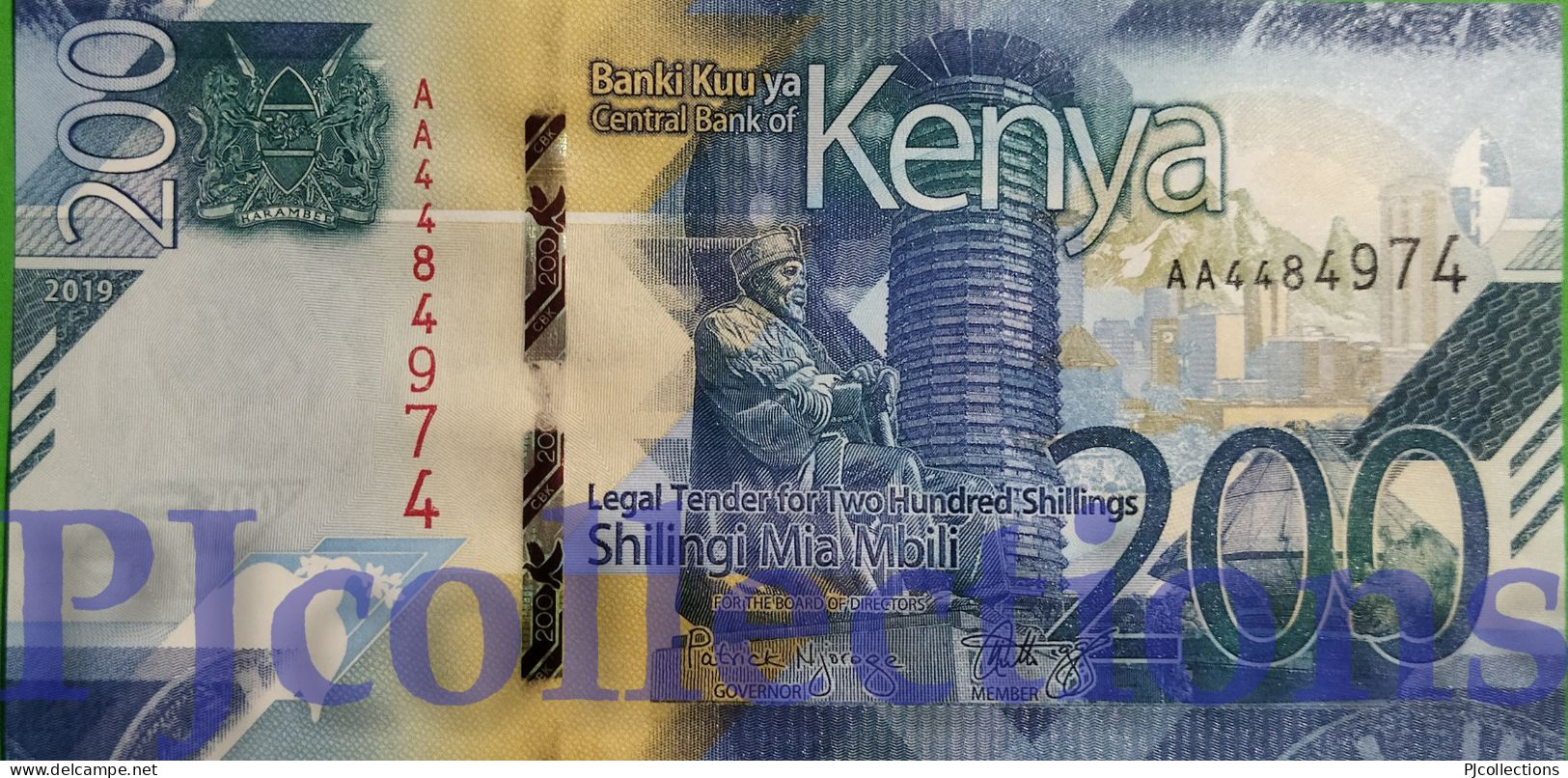 KENYA 200 SHILLINGS 2019 PICK 54 UNC PREFIX "AA" - Kenia