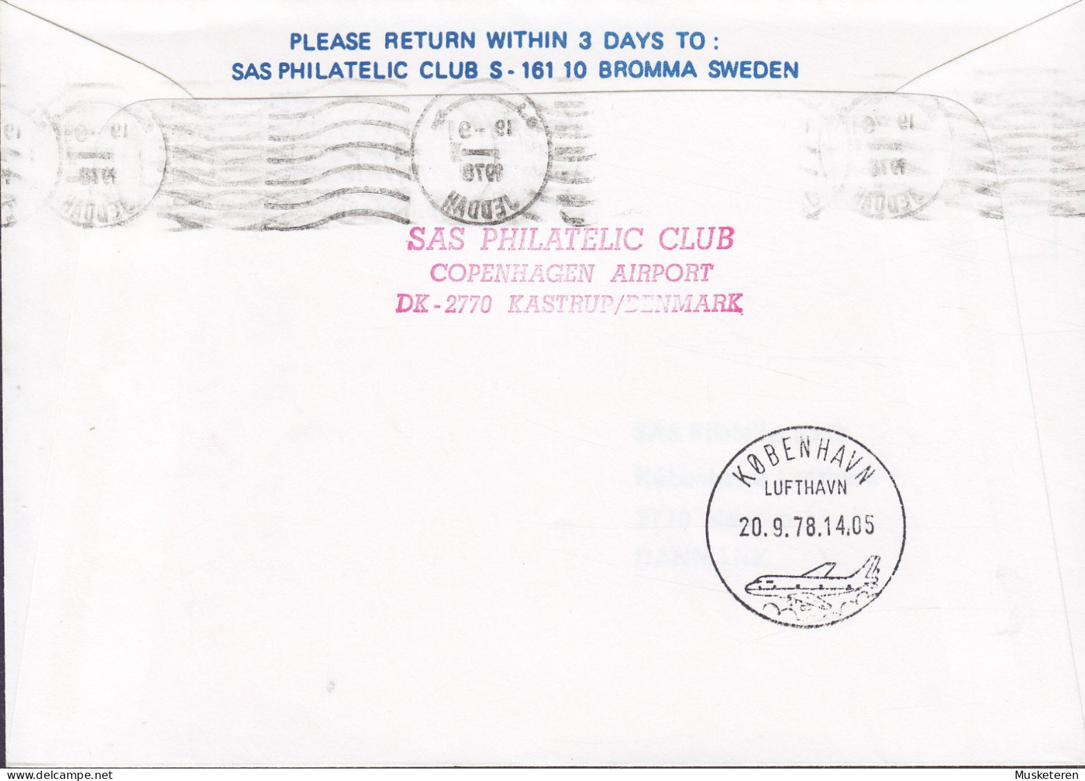 Saudi Arabia First SAS DC-8 Flight JEDDAH-COPENHAGEN 1978 Cover Brief Lettre (2 Scans) - Arabia Saudita