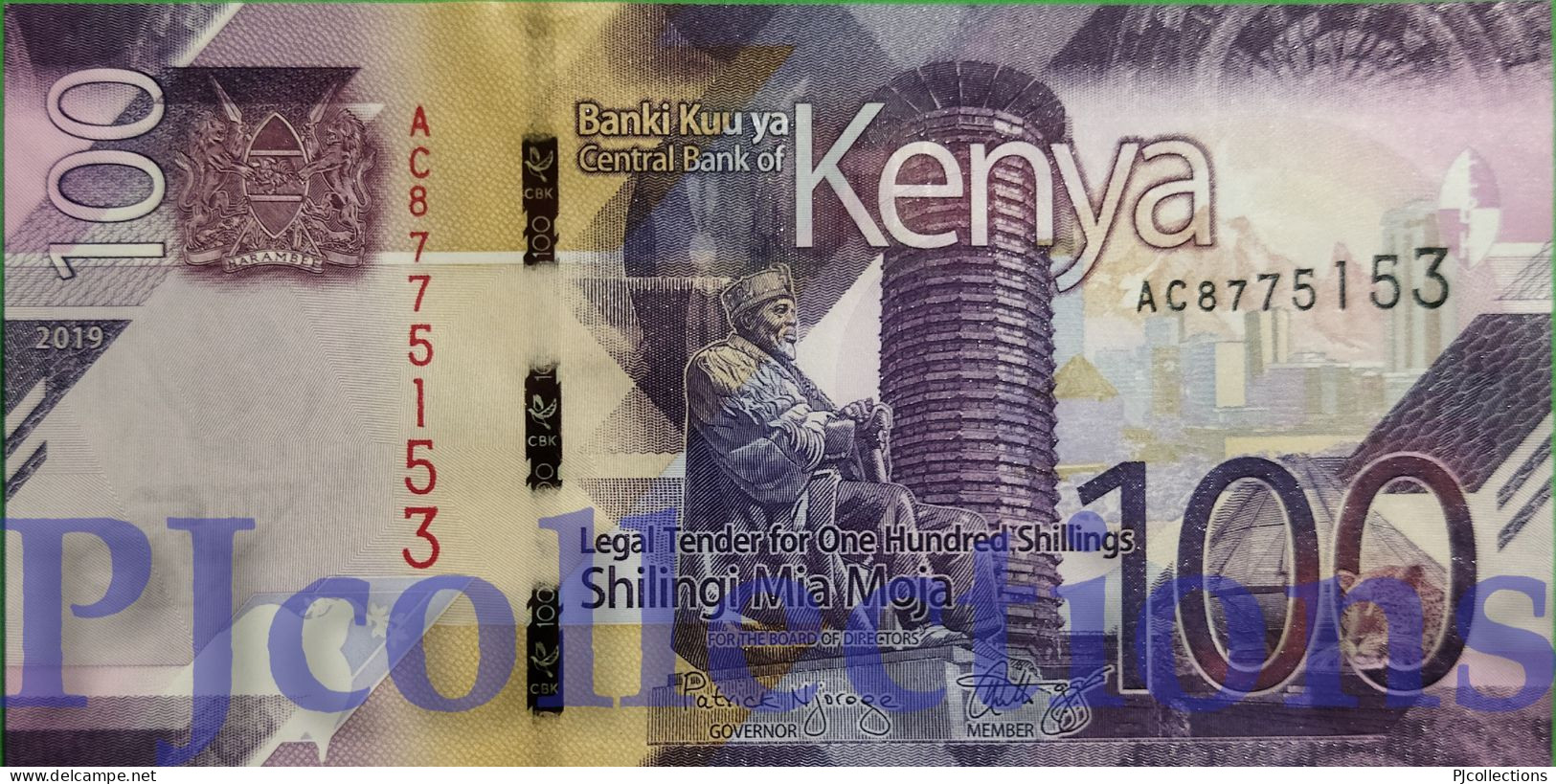 KENYA 100 SHILLINGS 2019 PICK 53 UNC - Kenia