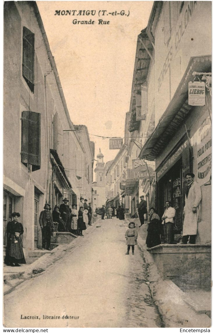 CPA Carte Postale  France Montaigu Grande Rue  Animée VM79190 - Montaigu De Quercy