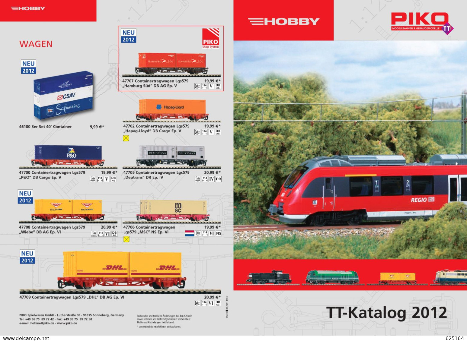 Catalogue PIKO 2012 TT-Katalog Hobby 1/120 - Duits