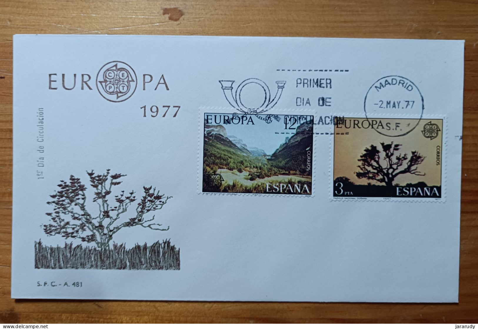 ESPAÑA EUROPA CEPT 1977 FDC/SPD MNH - FDC