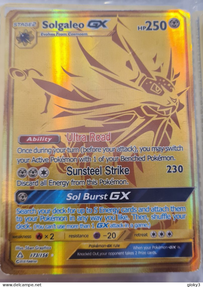 CARTA POKEMON SOLGALEO PS 250 DORATA - Autres & Non Classés