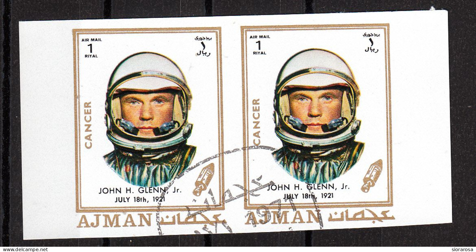 Ajman 1971  John Herschel Glenn Jr. (*1921) - Zodiaco Cancro Cancer -  Imperf. Zodiac - Astrology