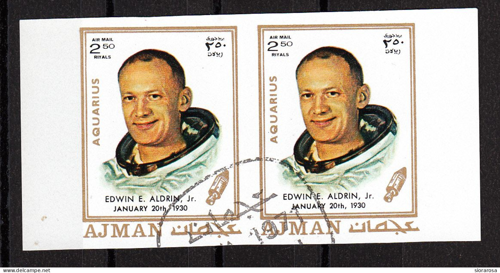 Ajman 1971  Edwin Eugene Aldrin, Jr. (*1930) - Zodiaco Acquario Aquarius -  Imperf. Zodiac - Astrology