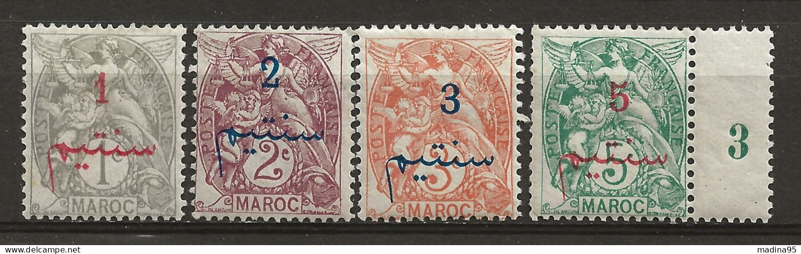 MAROC Colo:, *, N° YT 25 à 28, Ch., TB - Unused Stamps