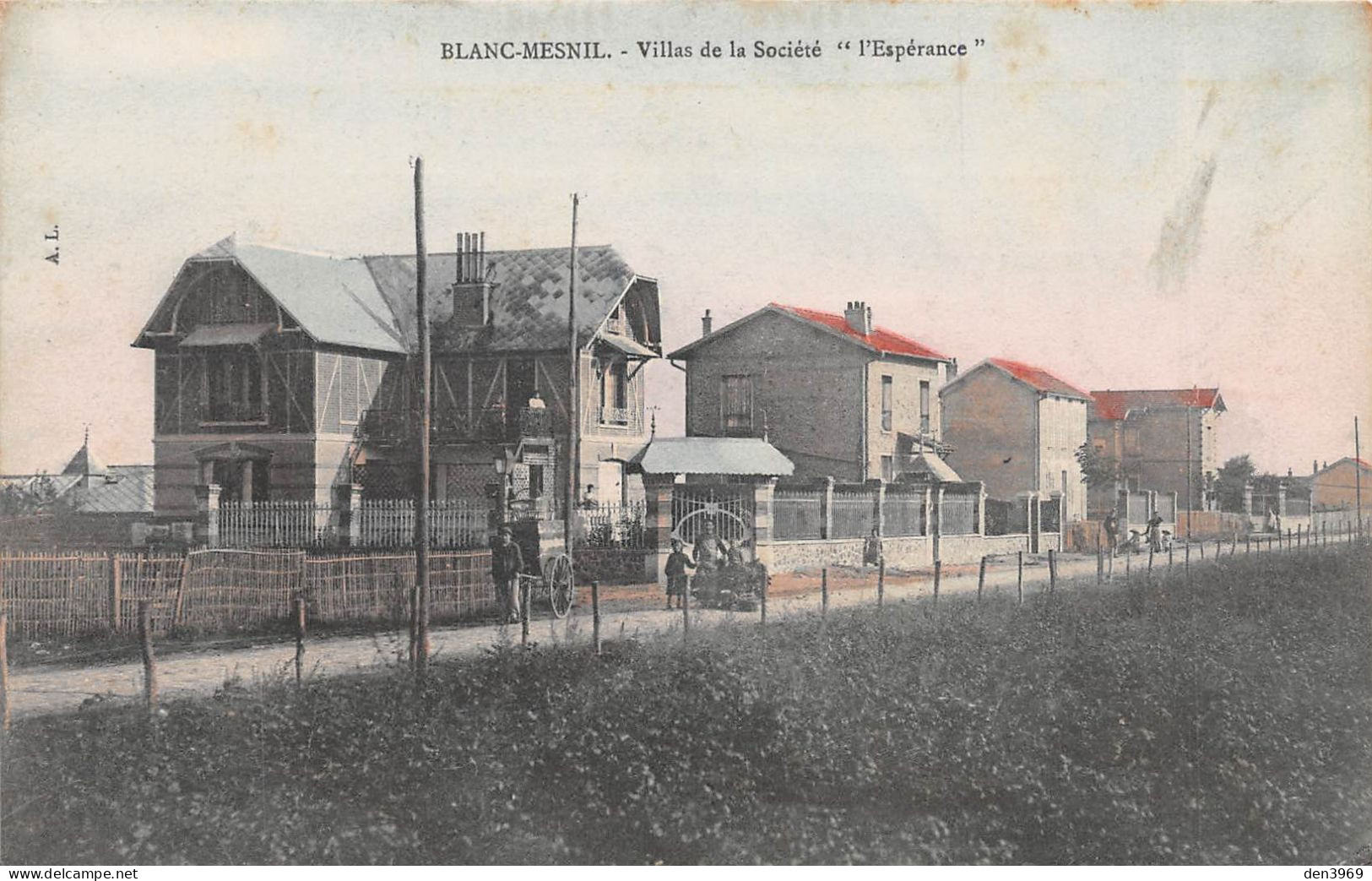 Le BLANC-MESNIL (Seine-Saint-Denis) - Villas De La Société L'Espérance - Tirage Couleurs - Voyagé 1909 (2 Scans) - Le Blanc-Mesnil