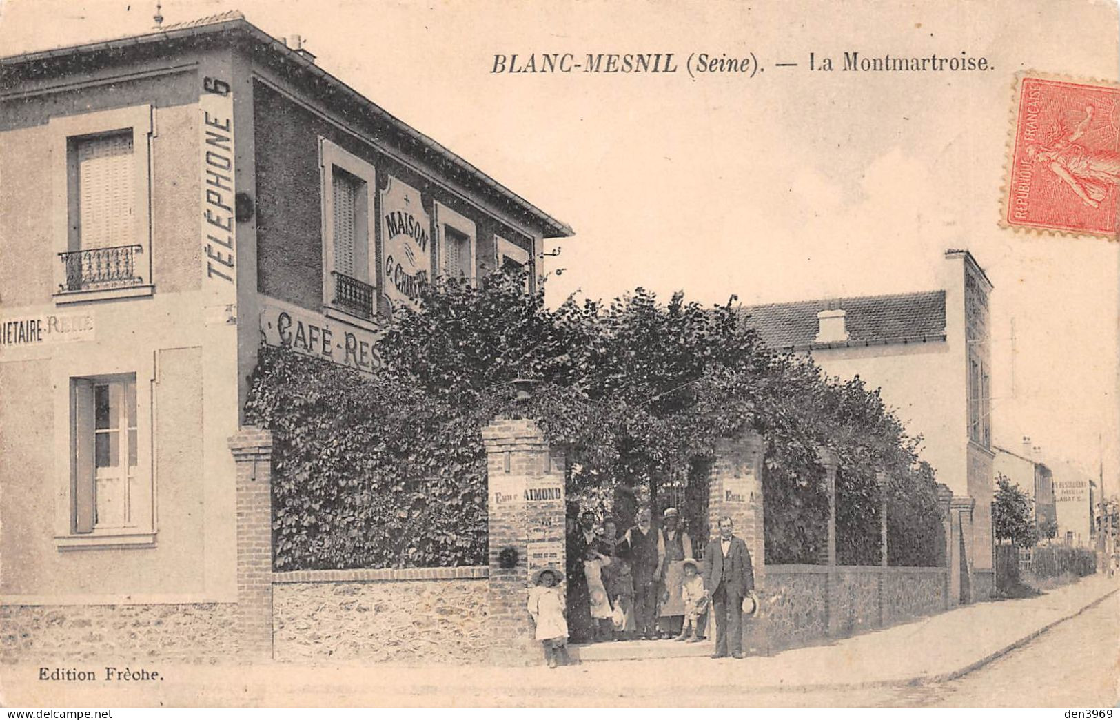 Le BLANC-MESNIL (Seine-Saint-Denis) - La Montmartroise - Café-Restaurant - Voyagé 1906 (2 Scans) - Le Blanc-Mesnil