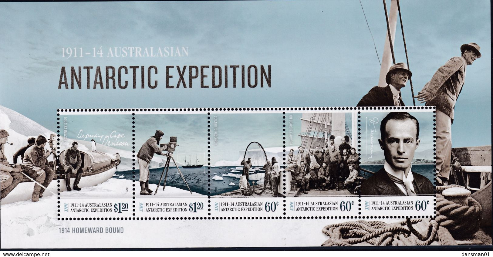 Australian Antarctic Territory 2014 Expedition Sc L181b Mint Never Hinged - Unused Stamps