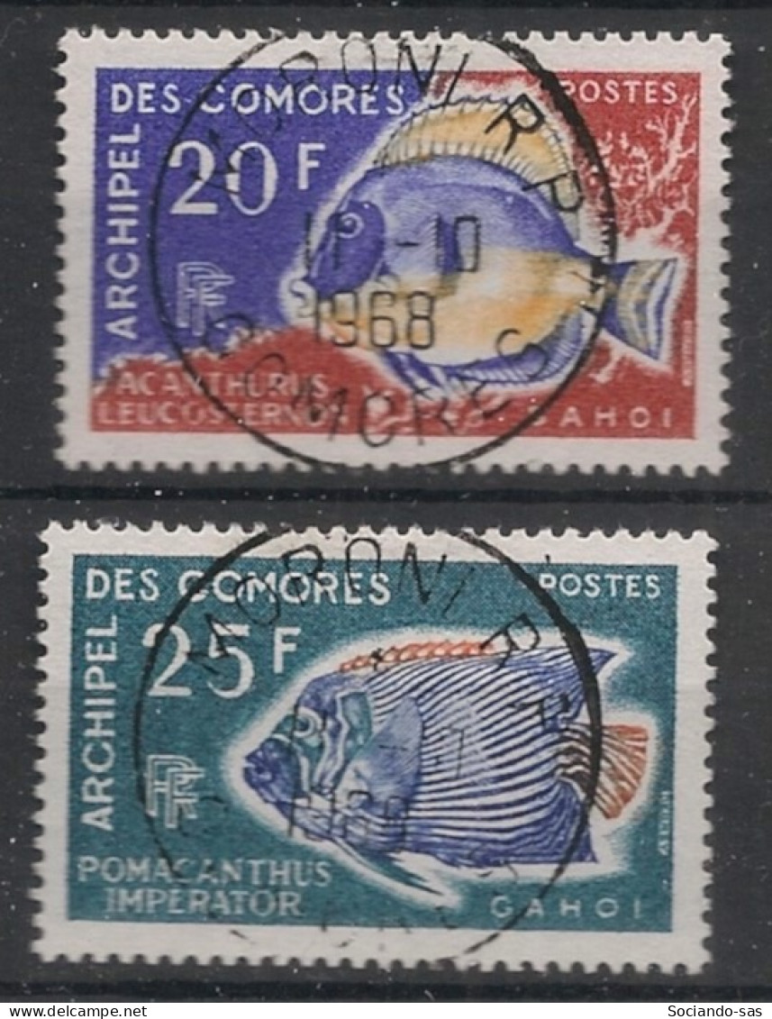 COMORES - 1968 - N°YT. 47 à 48 - Poissons - Oblitéré / Used - Gebruikt