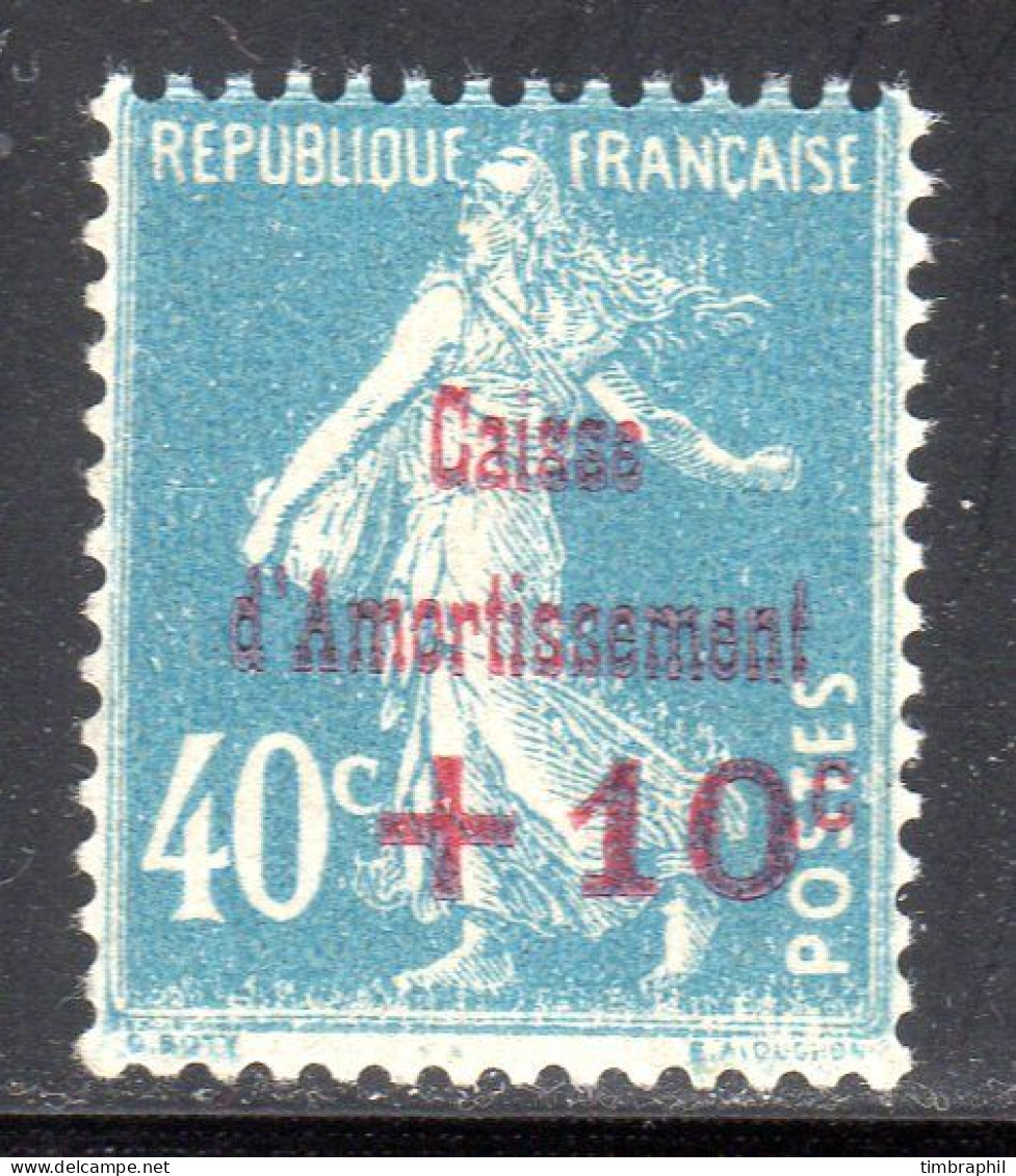 N° 246 (Caisse Amortissement TB Centrage) Neuf** LUXE: COTE= 12 € - 1927-31 Sinking Fund