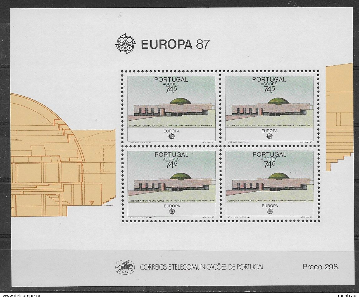 Açores 1987.  Europa Mi 383  (**) - 1987
