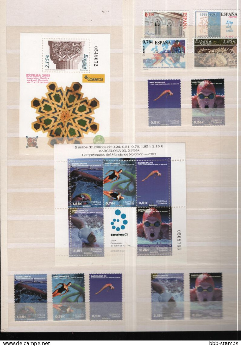 Spanien Year Cpl As Shown Mnh/**  2003 - Volledige Jaargang