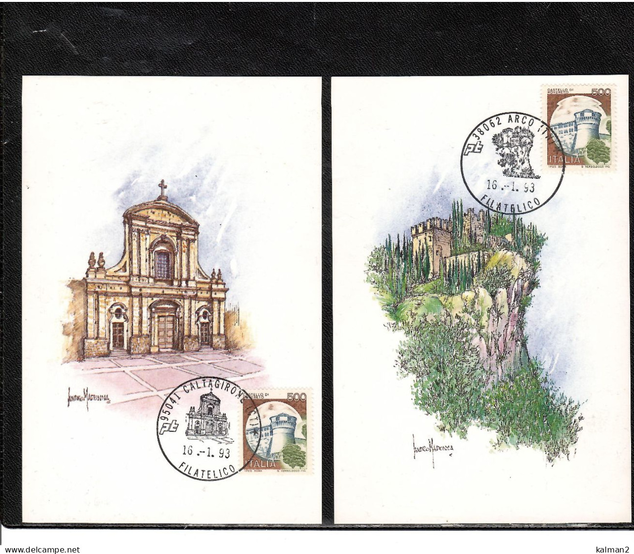 16676 - SERIE COMPLETA DI 10 CARTOLINE EMESSE DALLA AMM.NE DELLE POSTE E ANNULLATE IL  16.1.1993 - Collezioni E Lotti