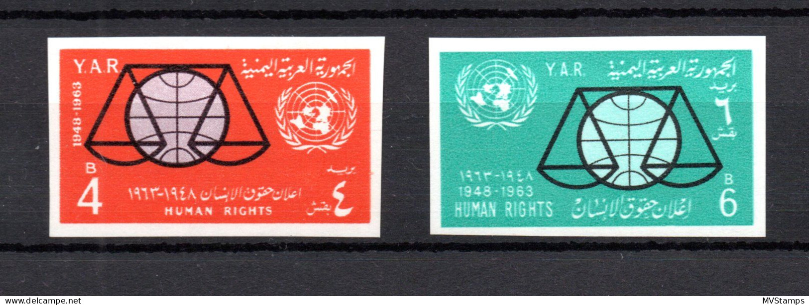 Jemen 1963 Satz 321/22 B Menschenrechte/UNESCO Postfrisch - Yemen