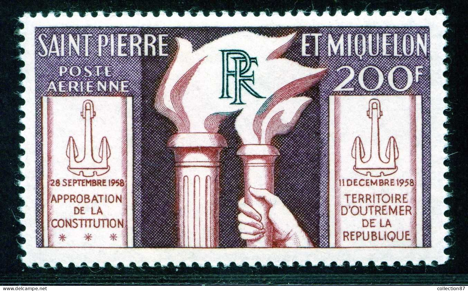 REF 086 > SAINT PIERRE Et MIQUELON < PA N° 26 * < Neuf Ch Voir Dos - MH * < SPM Poste Aérienne - Aéro  Air Mail - Unused Stamps