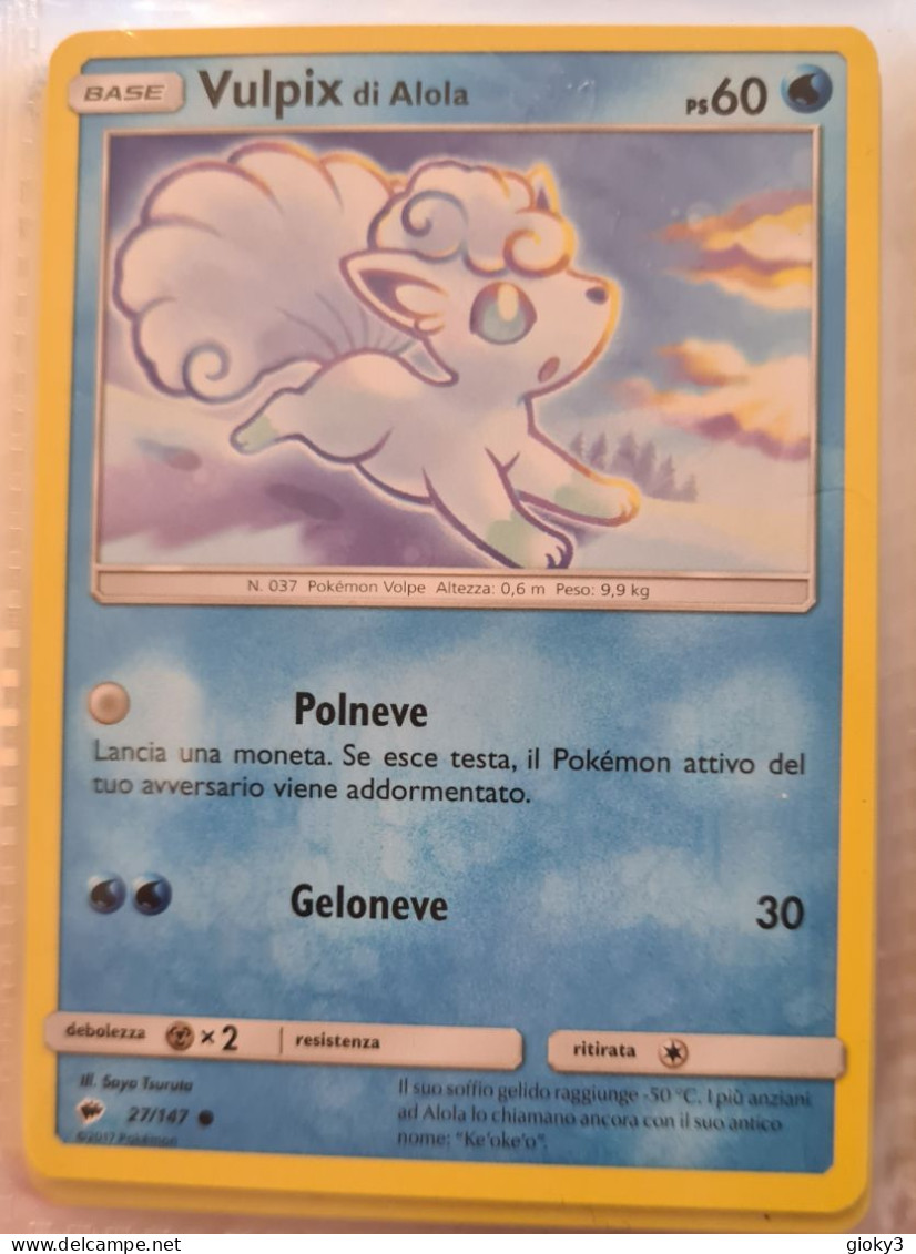 CARTA POKEMON VULPIX DI ALOLA PS 60 - Otros & Sin Clasificación