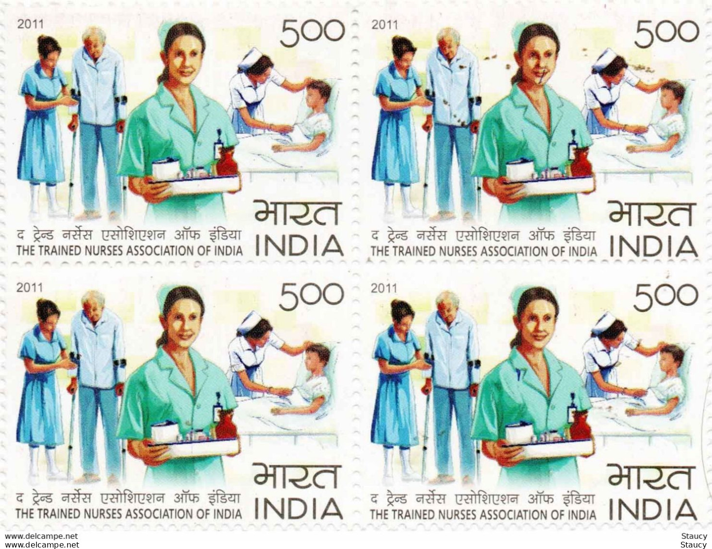 India 2011 THE TRAINED NURSES OF INDIA BLOCK Of 4 MNH P. O Fresh & Fine, Rare - Neufs