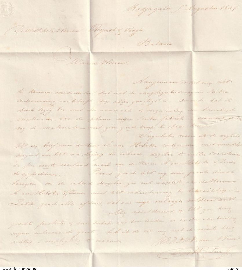 1847 - Lettre De Radja Galuh, Jawa Barat Java, Nederlands Indië, Indonésie Auj. Vers Batavia Djakarta - CHERIBON - Netherlands Indies