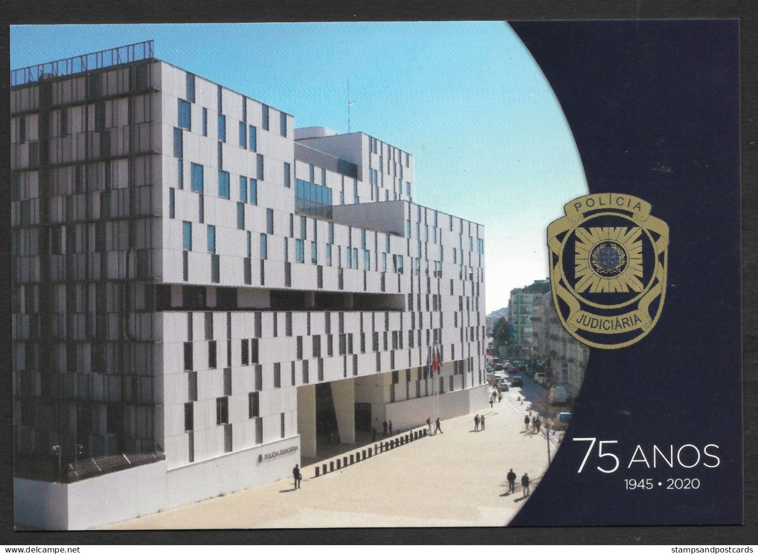 Portugal Carte Entier Postal 75 Ans Policia Judiciária Police Criminelle Avec Cachet 2020 Stationery Criminal Police Pmk - Ganzsachen