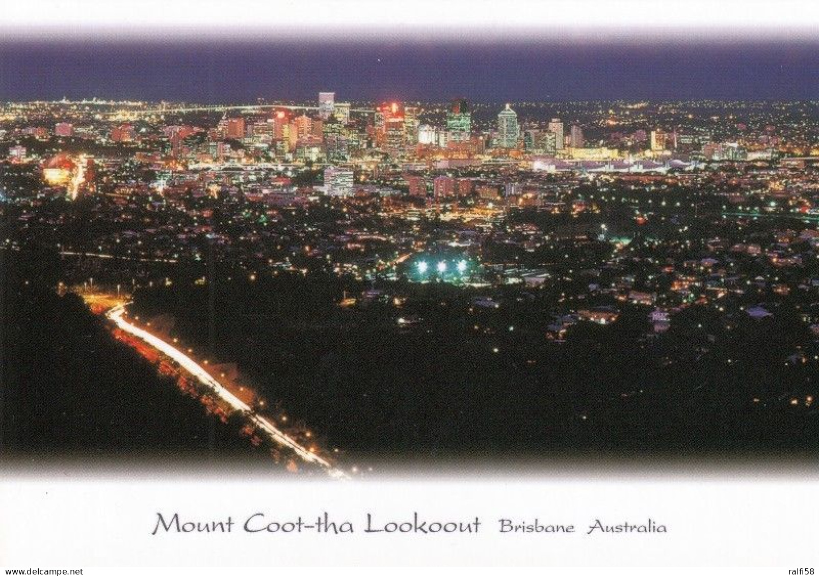 1 AK Australien / Queensland * Night View Of Brisbane From The Lookout At Mount Coot-tha - Luftbildaufnahme * - Brisbane
