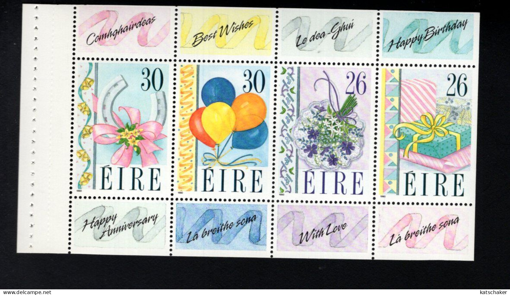 1997058752 1990  SCOTT 798B  (XX) POSTFRIS  MINT NEVER HINGED - BOOKLET PANE GREETINGS - Ungebraucht