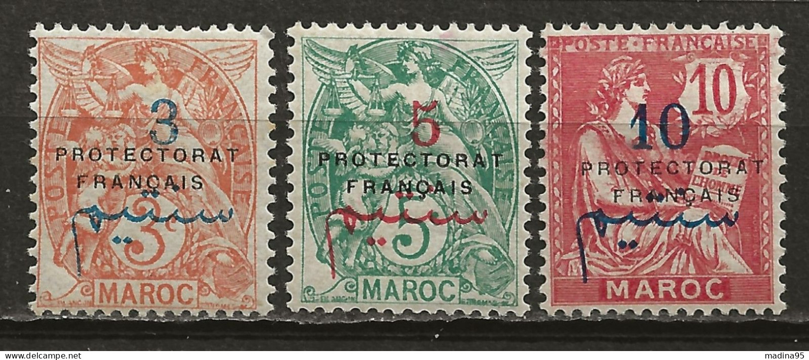 MAROC Colo:, *, N° YT 39, 40 Et 41, Ch., TB - Unused Stamps