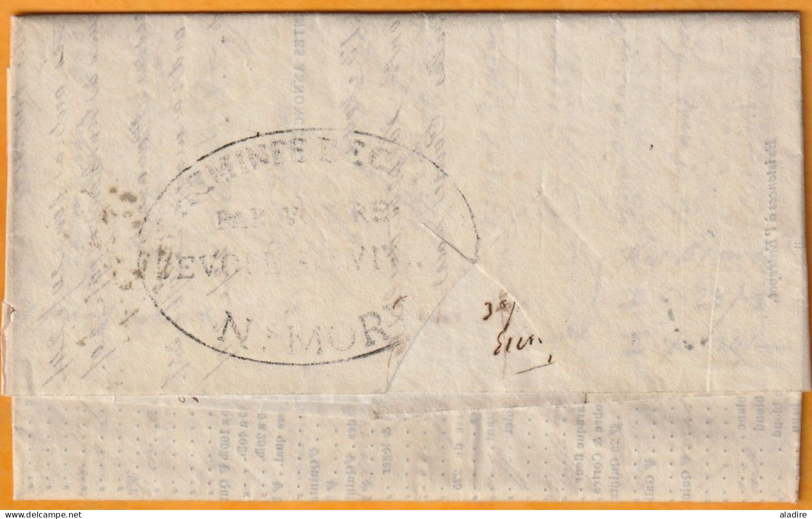 1832 - KWIV - LAC 3 Pages En Français De London Londres Vers Lyon, France - Acheminée Par MORY, 61 CALAIS - Postmark Collection