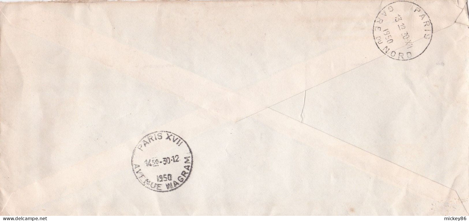 Pays-Bas-1950--Lettre Exprès D'AMSTERDAM  Pour PARIS (France) .timbres ...cachets...personnalisée   N.V   H.I.T.M.A - Storia Postale