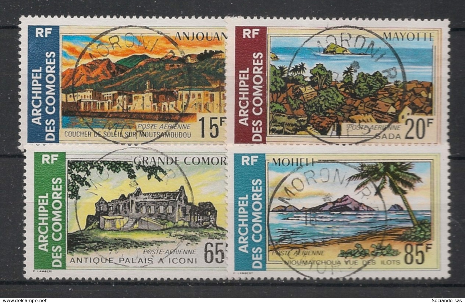 COMORES - 1971 - Poste Aérienne PA N°YT. 32 à 35 - Sites - Oblitéré / Used - Used Stamps