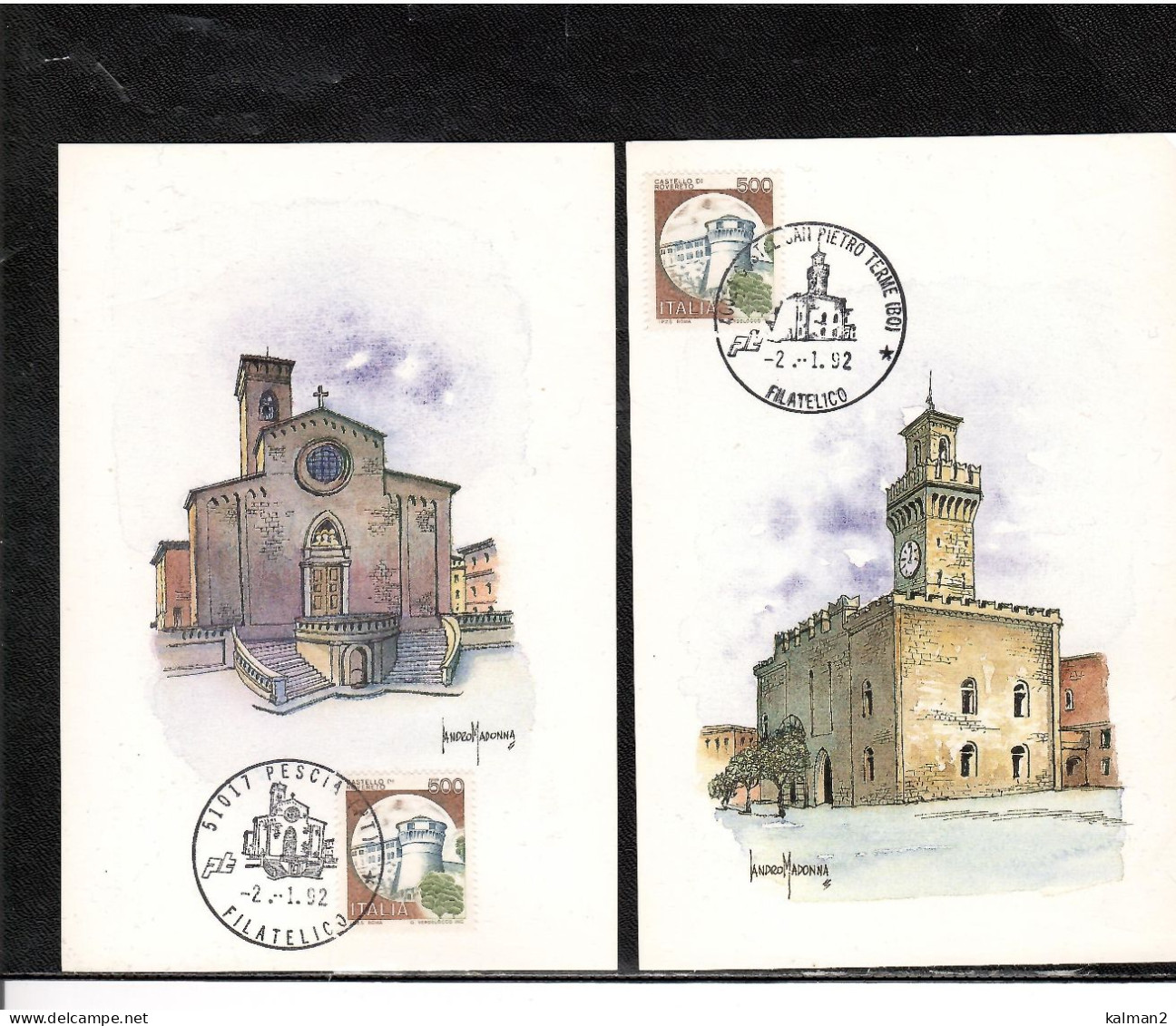 16677 - SERIE COMPLETA DI 20 CARTOLINE EMESSE DALLA AMM.NE DELLE POSTE E ANNULLATE IL  2.1.1992 - Colecciones Y Lotes