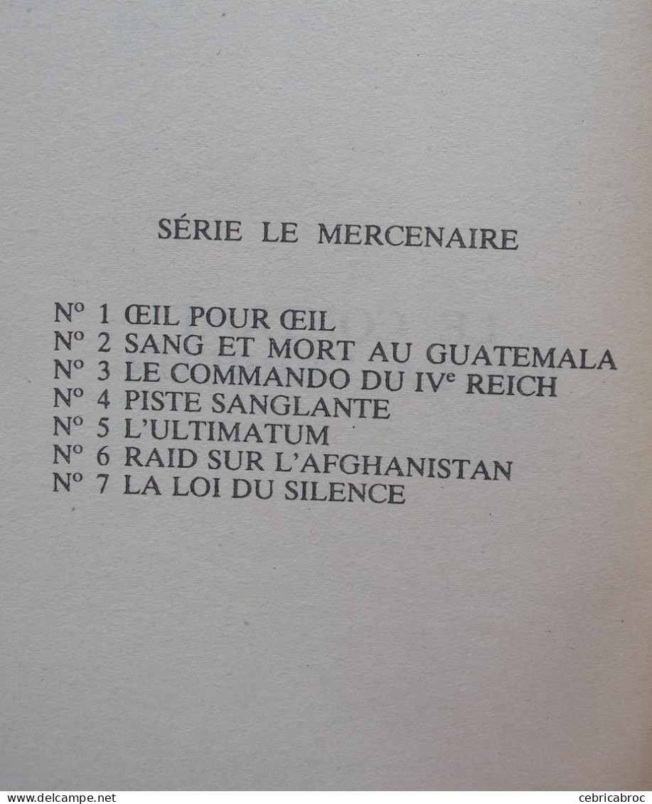 LE MERCENAIRE N°8 - Le Contrat De La Terreur Par AXEL KILGORE - Plon