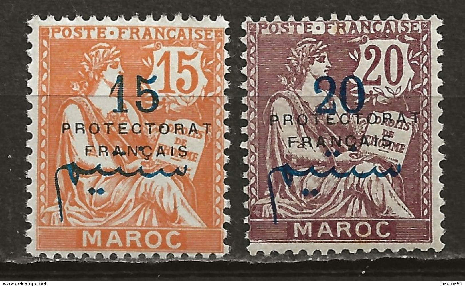 MAROC Colo:, *, N° YT 42 Et 43, Ch., TB - Unused Stamps
