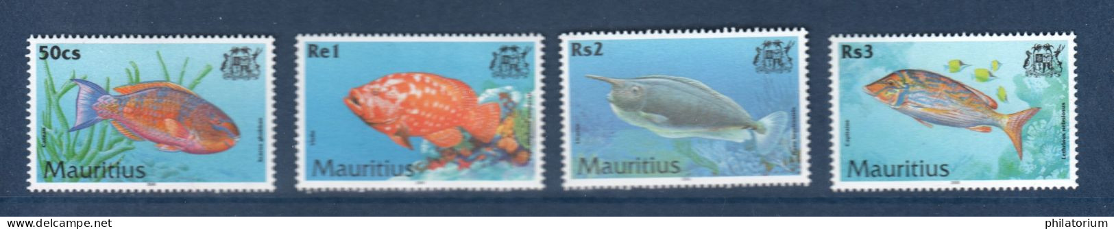 Ile Maurice, Mauritius, Yv 946, 947, 948, 949, Mi 907, 908, 909, 910, Poisson, **, - Maurice (1968-...)