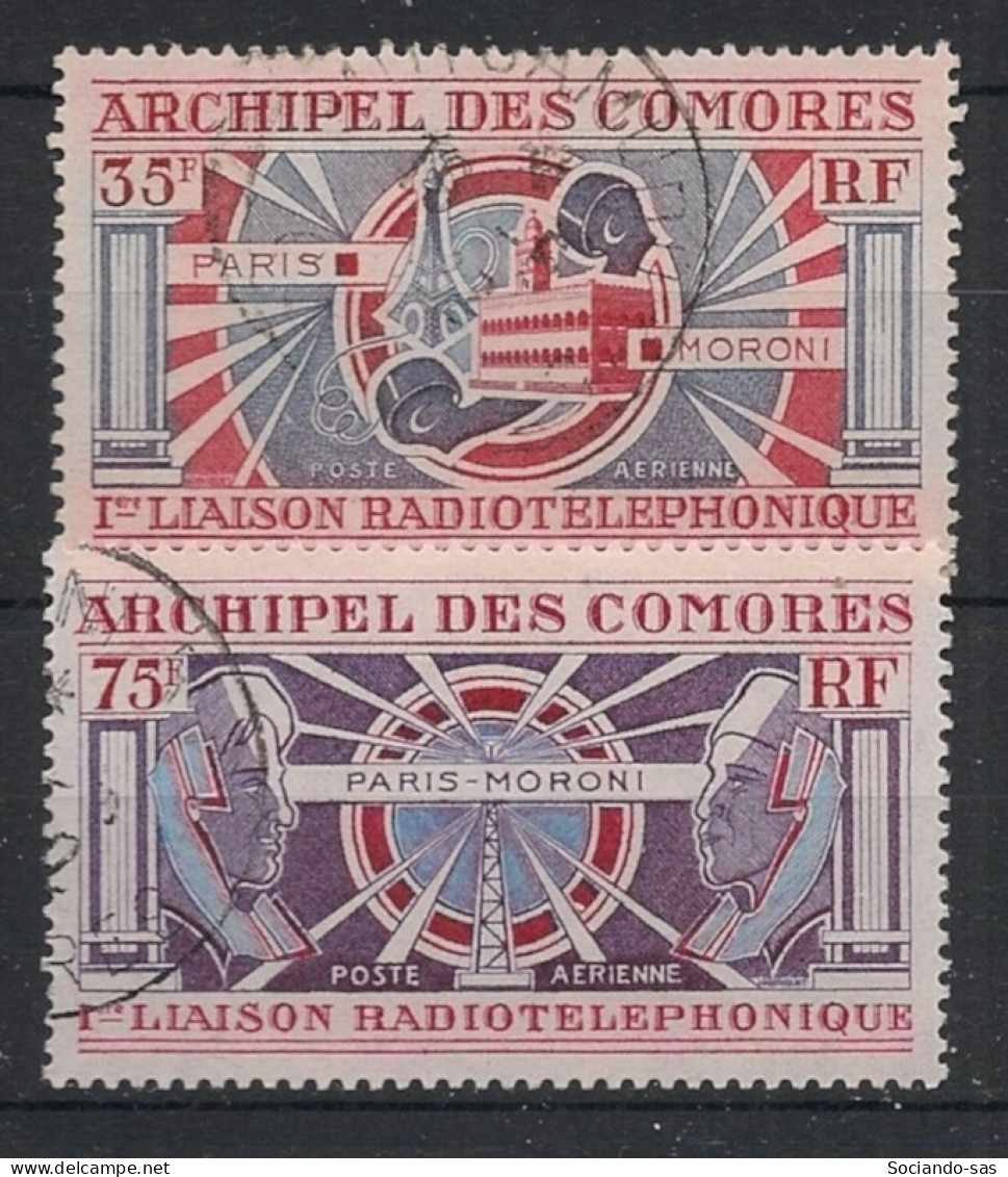 COMORES - 1972 - Poste Aérienne PA N°YT. 42 Et 43 - Liaison Téléphonique - Oblitéré / Used - Used Stamps