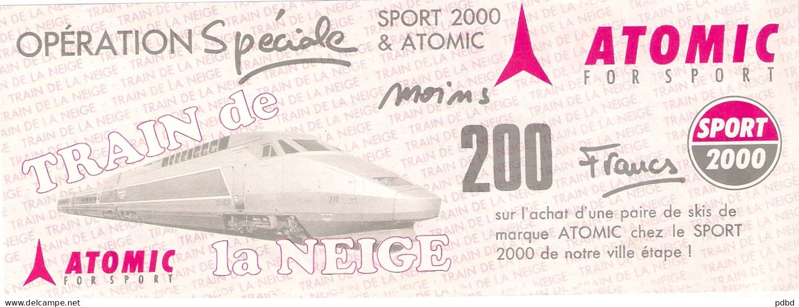 SNCF 03 . Publicité . Type Flyer . Atomic . Sport 2000 . - Railway