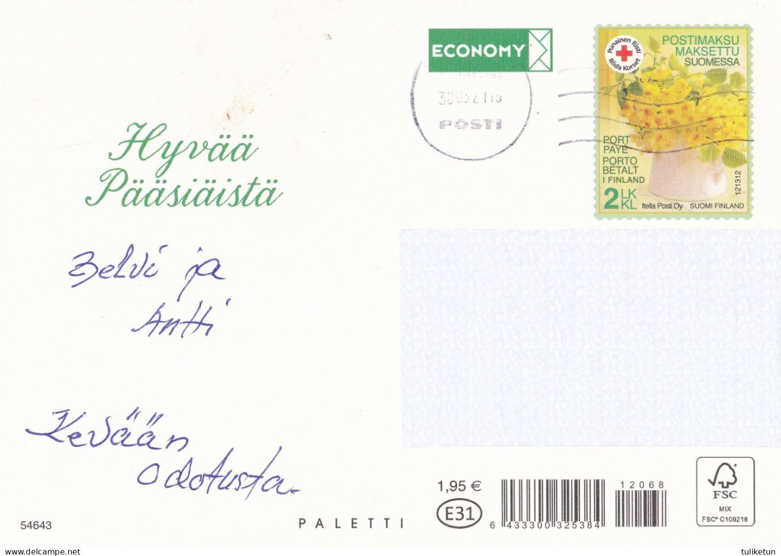 Postal Stationery - Easter Flowers - Chicks - Egg - Red Cross - Suomi Finland - Postage Paid - Postwaardestukken