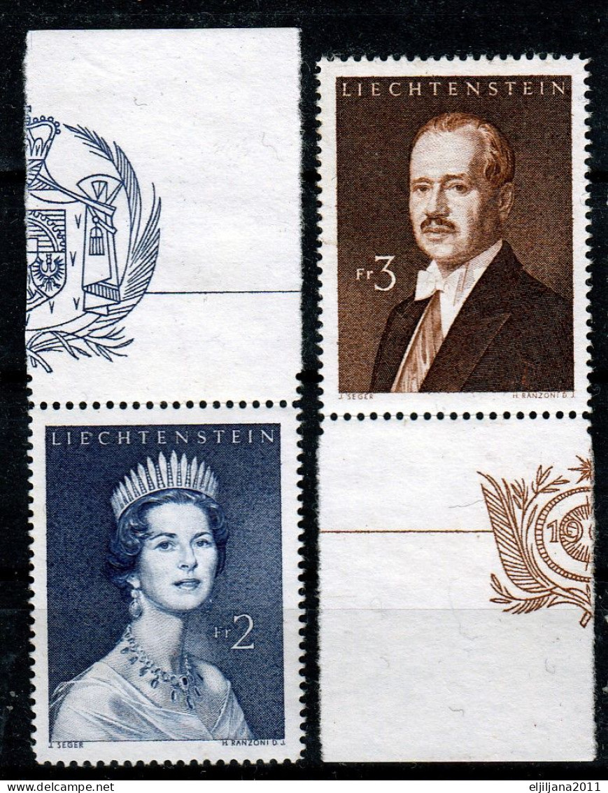 ⁕ Liechtenstein 1960 - 1963 ⁕ Princely Fürstenpaar Mi.402-403 & Regierungsjubiläum Des Fürsten Mi.427 ⁕ 3v Unused NO GUM - Ungebraucht